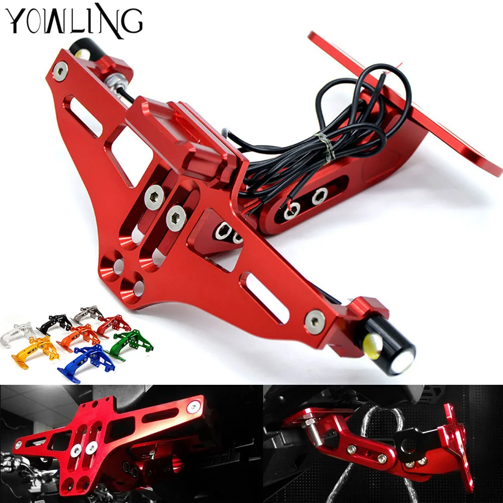 8 Colors CNC Aluminum Motorcycle License Plate Frame With Led Indicator White Light for YAMAHA TMAX 530 2012-2016 500 2008-2011 |
