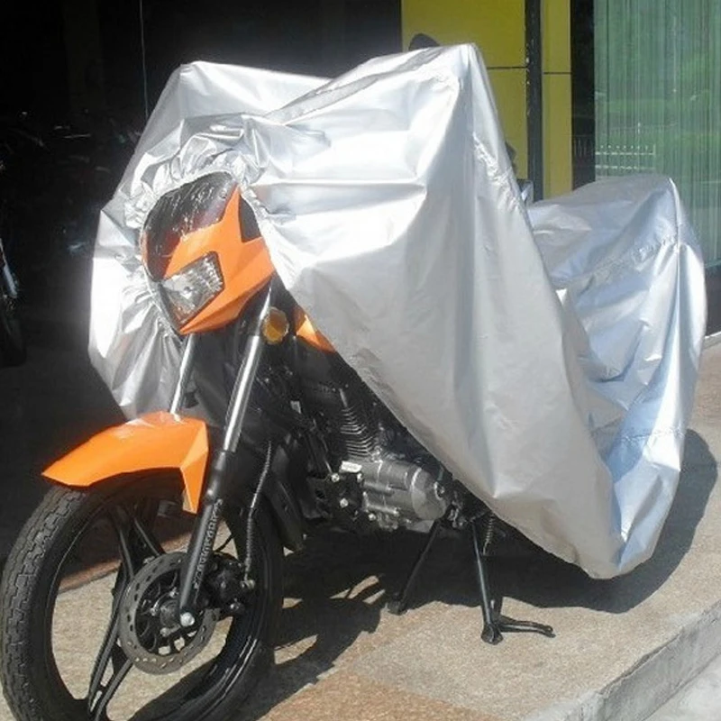 Серебряный дышащий чехол для мотоцикла от атмосферных воздействий Cruiser UV Дождь Защита от пыли на открытом воздухе мотоцикл велосипед Скутер мопед Чехлы для скутеров V5973