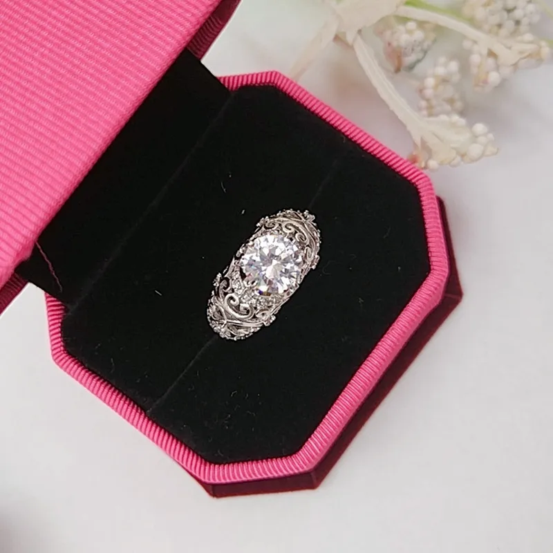 Trendy Wedding Ring for Women Jewelry Finger Crystal Party Princess Created Flower Shape CZ Fashion Rings | Украшения и