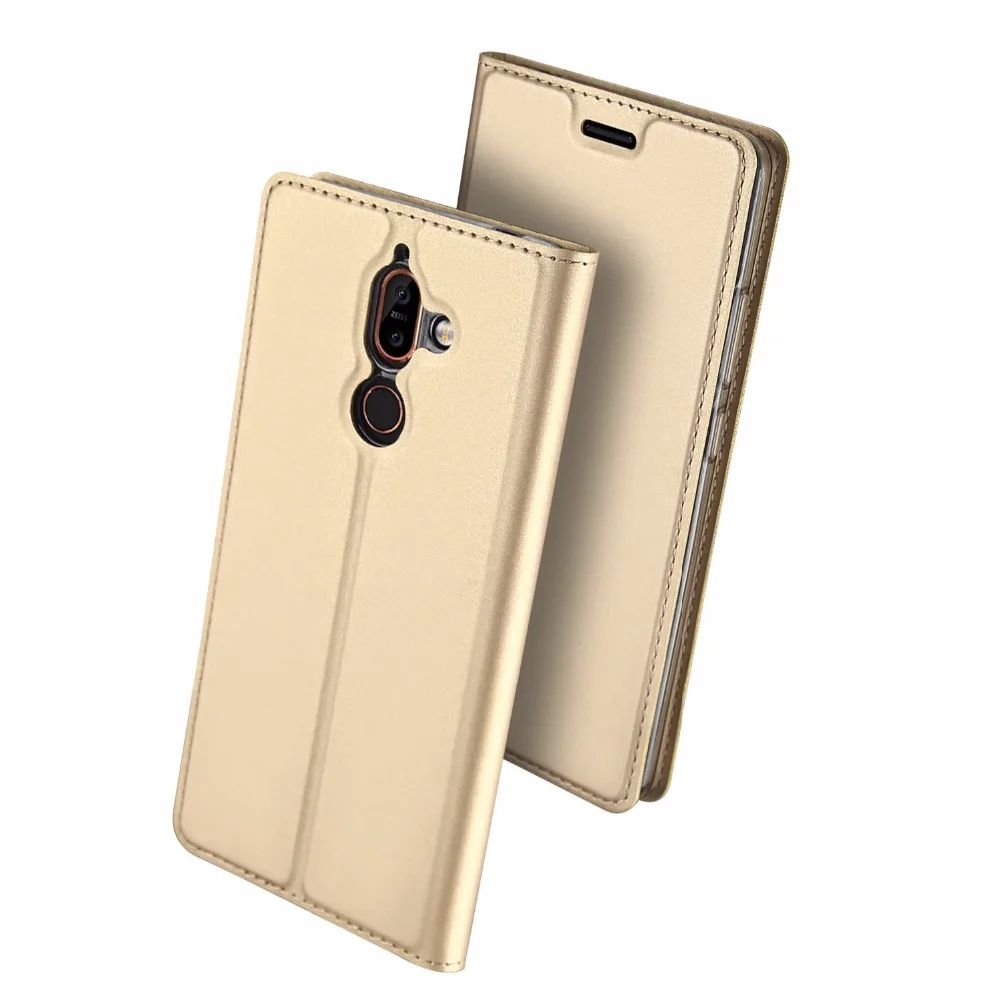

DUX DUCIS Flip Case for Nokia 7 Plus PU Leather TPU Soft Bumper Protective Card Holder Wallet Stand Cover Mobile Phone Bag