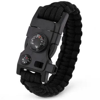 

15 In 1 Paracord Survival Bracelet Multi-function Military Emergency Camping Rescue EDC Bracelets Escape Tactics Wrist Strap