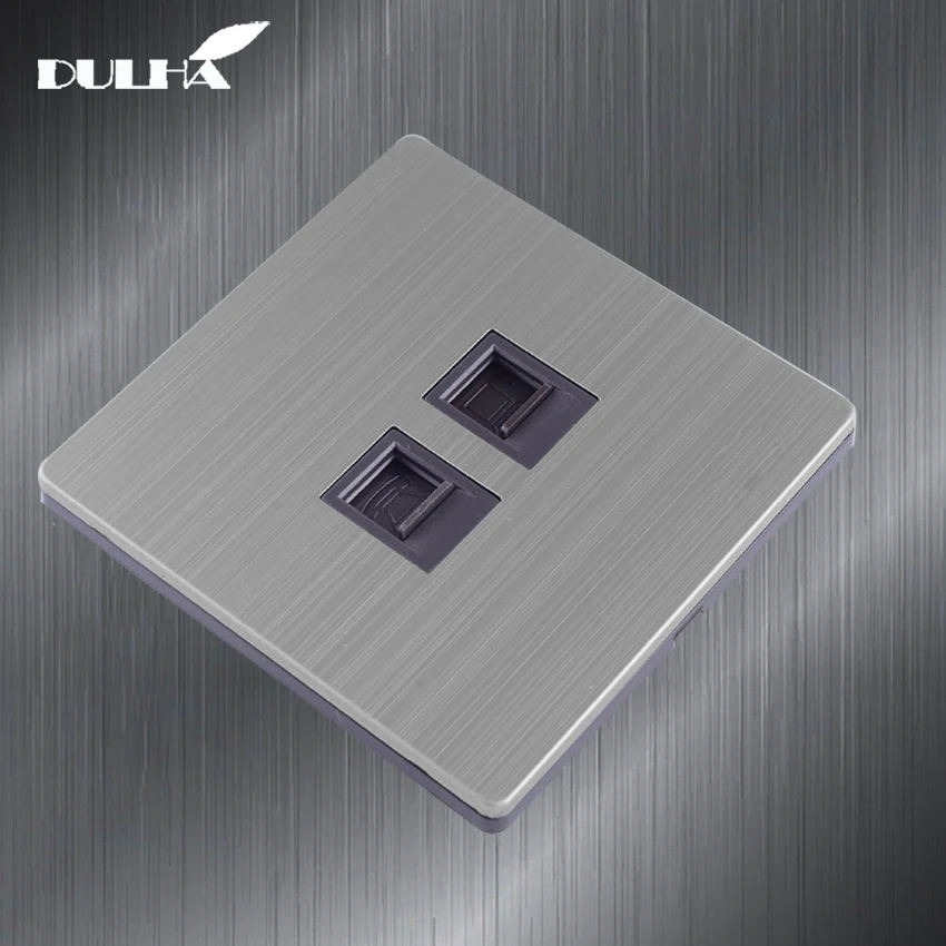 الهاتف و الكمبيوتر مقبس الحائط مزدوجة ميناء RJ45 الإنترنت CAT5 بيانات شبكة جاك التوصيل + RJ11 هاتف منفذ موقد غاز مع لوح من الصلب المقاوم للصدأ الهاتف و الكمبيوتر مقبس الحائط مزدوجة ميناء RJ45 الإنترنت CAT5 بيانات شبكة جاك التوصيل + RJ11 هاتف منفذ موقد غاز مع لوح من الصلب المقاوم للصدأ