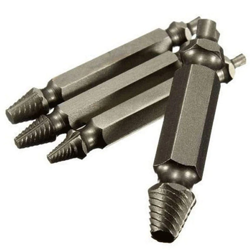 4pcs Damaged Screw Extractor Drill Bits Guide Set Broken Speed Out Easy out Bolt Stud Stripped Screw Remover Tool