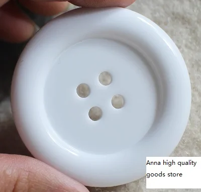 

Free shipping 10pcs/lot 50mm white resin button large decorative buttons garment textile accessories