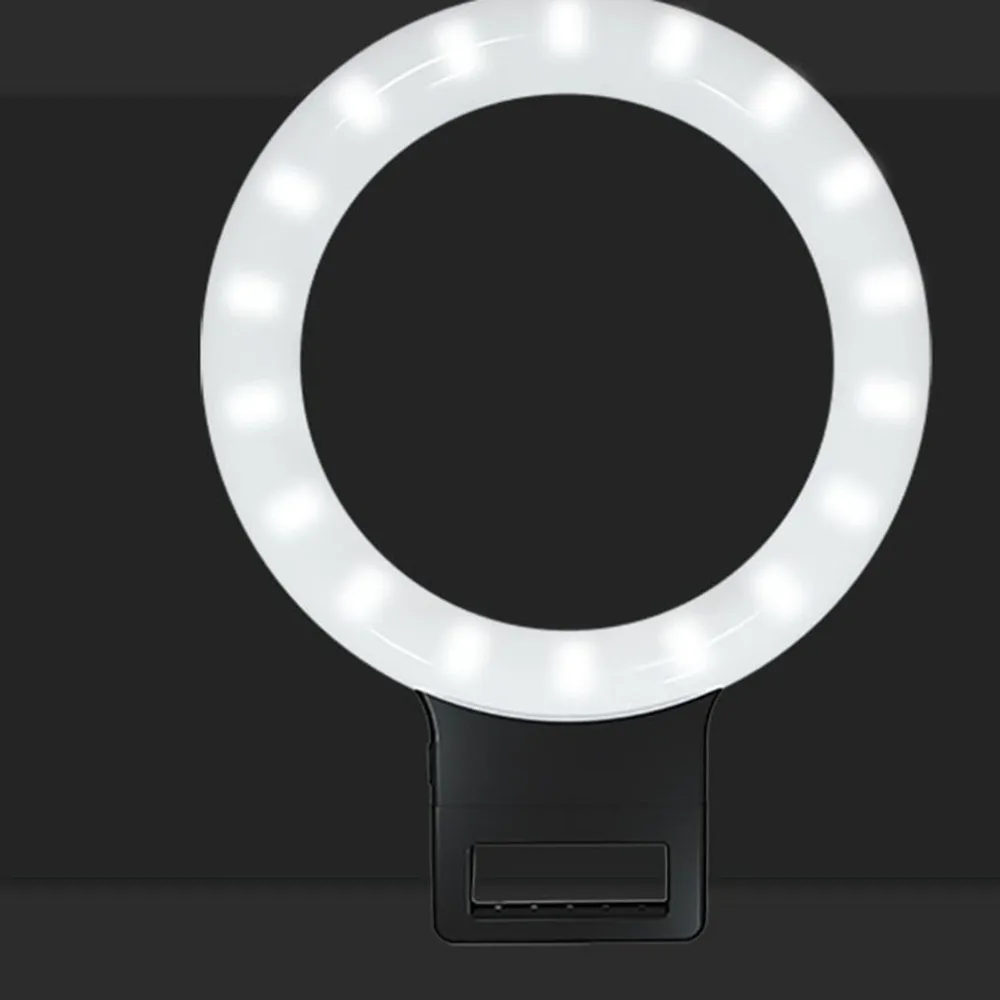 New LED Ring Flash Light Lamp Convenient Clip for iPhone Samsung Xiaomi Android Phones Selfie Beauty Light for Video Bloggers