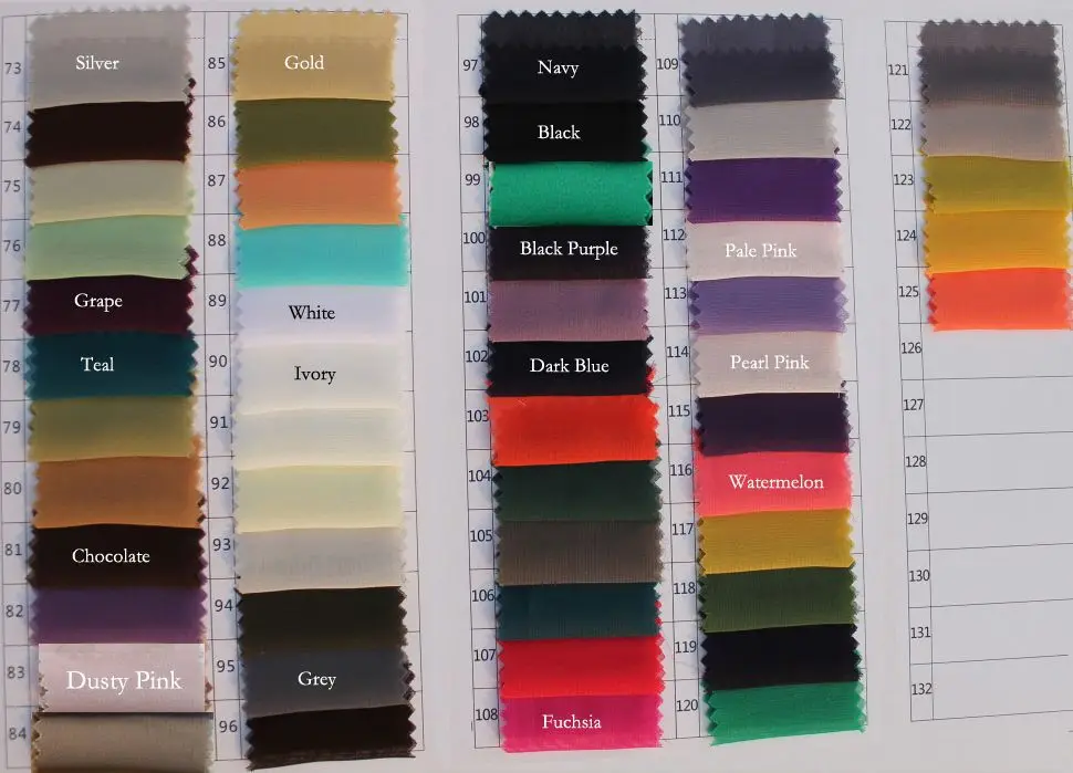 Chiffon Color Chart B