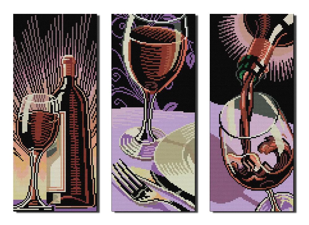 

Joy Sunday Love of Red Wine Counted cross stitch pattern kits handcraft make embroidery with chart