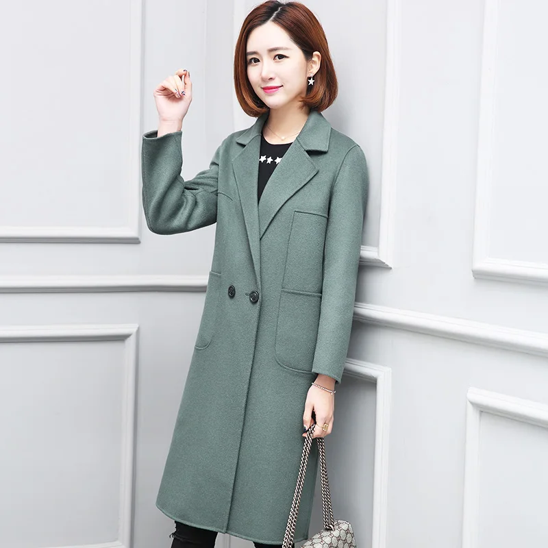 Green Wine Laine Double De beige Odfvebx Moyen Black red Manteau Velours light Manteaux face Coupe Veste Femme Femmes 2018 vent Automne Nouveau Vêtements Long 8PzwBcqSRx