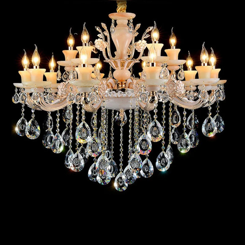 

Deluxe Marble Stone Chandelier Lighting Modern Large Chandelier Fixture Gold Crystal Chandelier Light Natural Jade Home Lighting