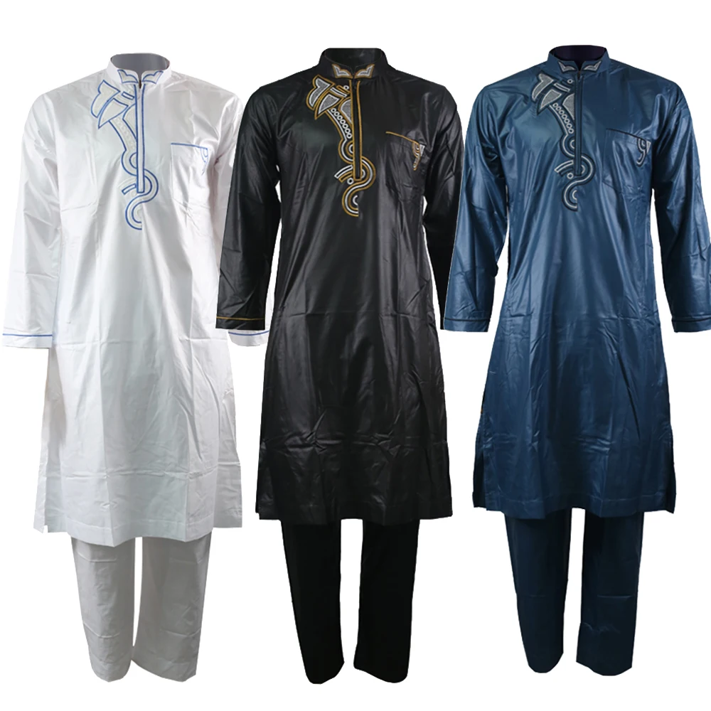 Jubba thobe для мужчин кафтан мусульманский костюм вышивка Исламская одежда agal jellaba Арабская одежда для мужчин брюки для девочек мусульманский