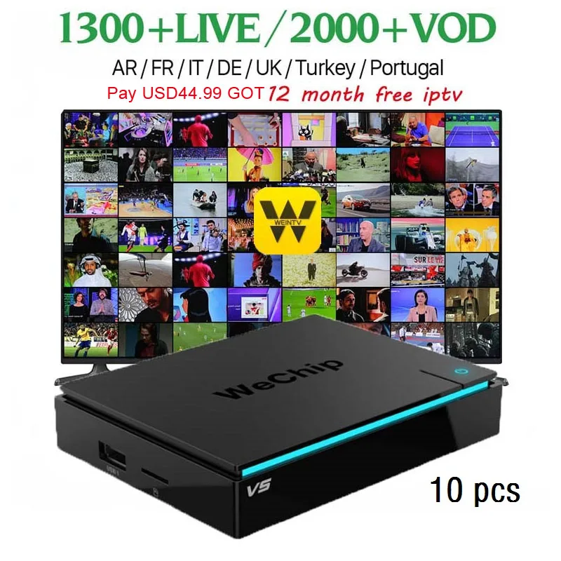 10PCS/LOT WeChip V5 KDPlayer 16.1 Android 6.0 TV BOX Amlogic S905X quad-core cortex-A53 2GB/16GB Dual Wifi Media Player PK X96