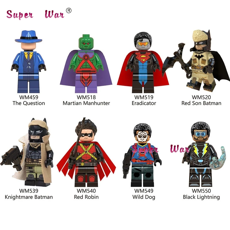 

50pcs Building Blocks Red Son Knightmare Batman Black Lightning Wild Dog Wild Dog Robin Question for kids children toys