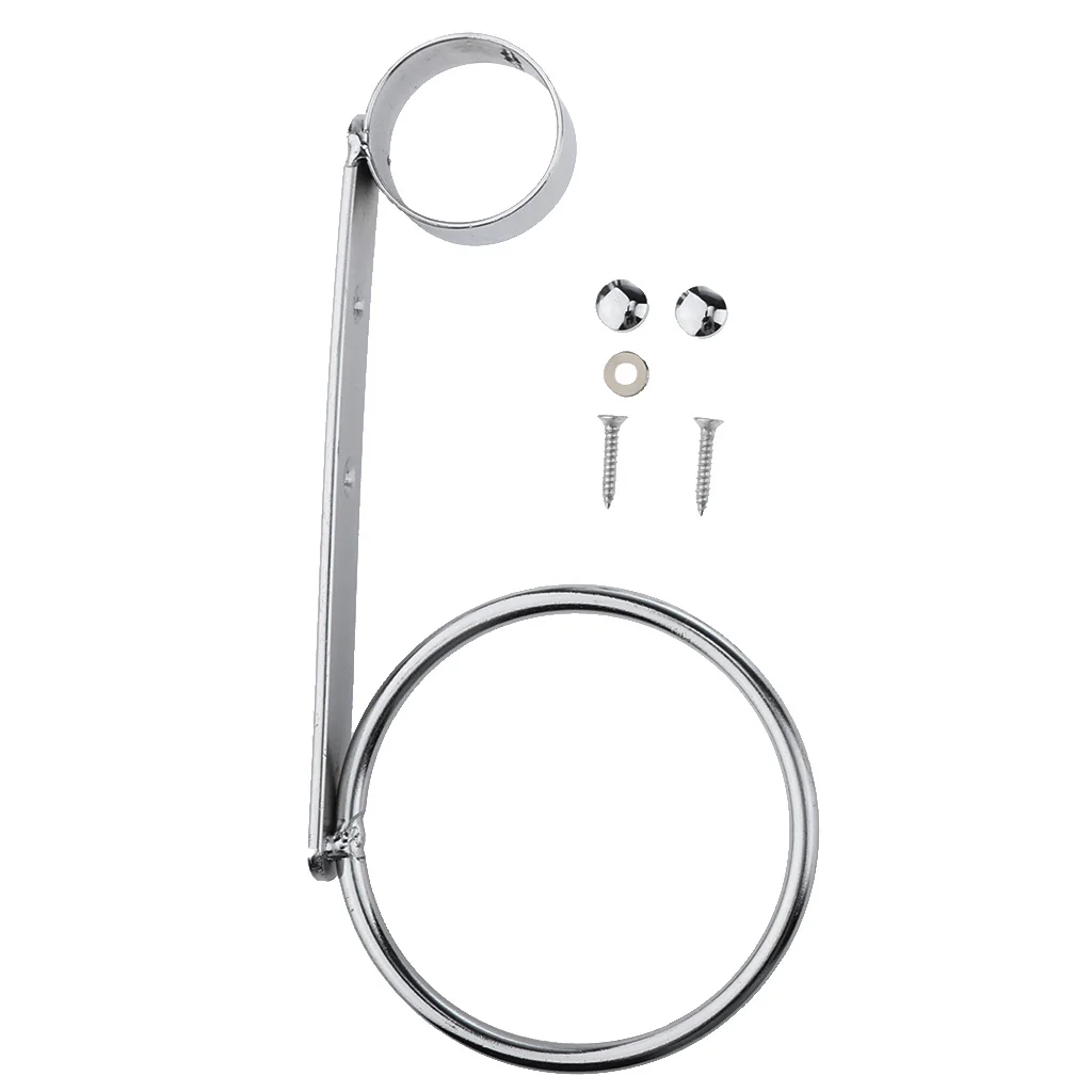 Bathroom Round Hair Dryer Holder Hair Care Tools Straighteners Iron Holder Wall Mount Chrome Finished Stainless Steel	