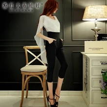 dabuwawa overalls women 2016 high quality big sizes summer high-waisted fashion elegant chiffon party jumpsuits woman wholesale
