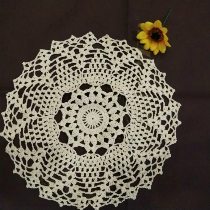 

New Cotton Round Placemat Cup Coaster Mug Kitchen Wedding Table Place Mat Cloth Lace Crochet Tea Coffee Doily Handmade Pad