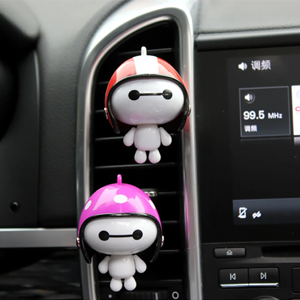 Helmet Baymax Car Vents Perfume Clip Air Freshener Automobile Interior Fragrance Decoration Ornaments Car Styling Accessories