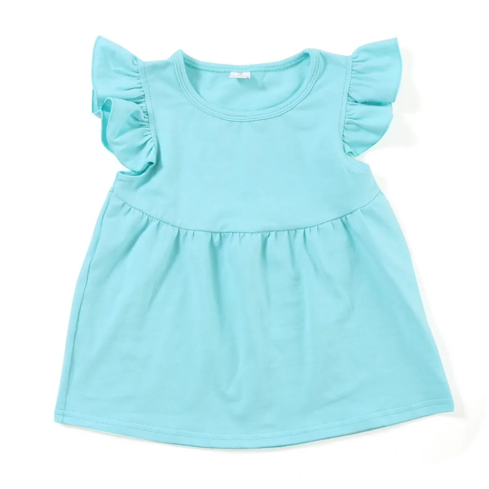 

girls' dresses 1-7 years child costume for kids children baby girl dress solid o neck summer flutter sleeveless ruffle white