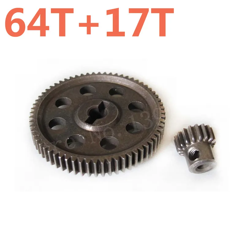 Kopen RC Auto Onderdelen 11184 Metalen Diff. main Gear 64 t amp; 11119 Motor Gears 17 t RC Onderdelen Voor 1 10 Schaal Modellen HSP Truck Hobby Baja himoto