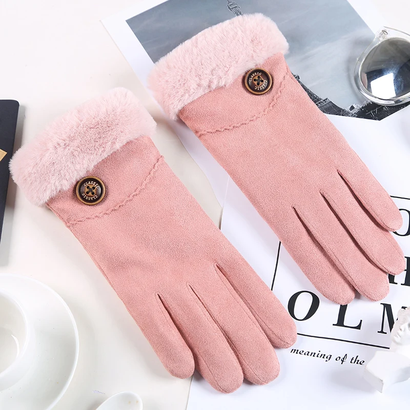 Style15 Теплые зимние перчатки для девочек; Женские варежки с сенсорным экраном; теплые замшевые Утепленные перчатки для вождения с героями мультфильмов; B-9578 - Цвет: Style15