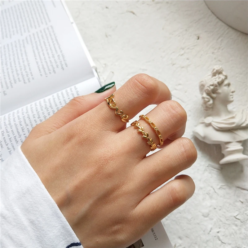 Индивидуальное 925 пробы Серебряное кольцо с надписью «Lover» для женщин, Золотое простое модное Открытое кольцо, серебряное очаровательное ювелирное изделие, подарок для девушек