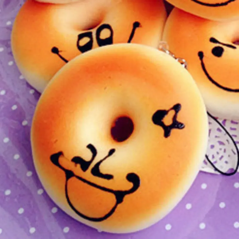 Пончик мягкими замедлить рост Еда Kawaii Оптовая Squishies Jumbo подарки для детей Squeeze игрушки для детей мобильный телефон шарм ремни