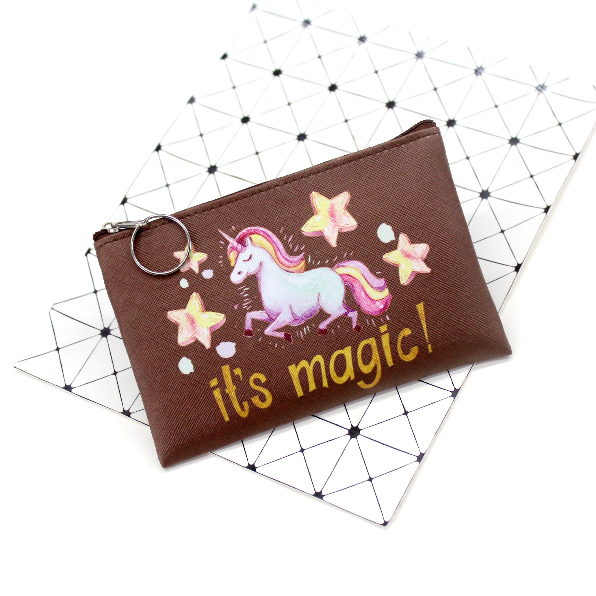 Unicorn 13 Мультяшный единорог, кошельки для монет, женские мини-кошельки, милый держатель для карт, Дамский ключ, сумки для денег для девочек, кошелек для девочек, Детский кошелек - Цвет: Unicorn 13