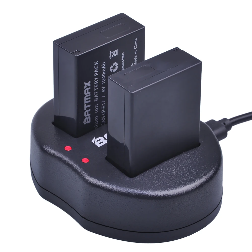 USB Dual Батарея Зарядное устройство для Canon LP-E17 LPE17 LP E17 EOS Rebel T6i 750D T6s 760D M3 M5 8000D поцелуй X8i Камера