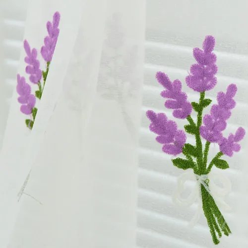 Прованс лаванда вышитые шторы и тюль для гостиной спальни шторы для детской комнаты принцесса оконные шторы - Цвет: White tulle
