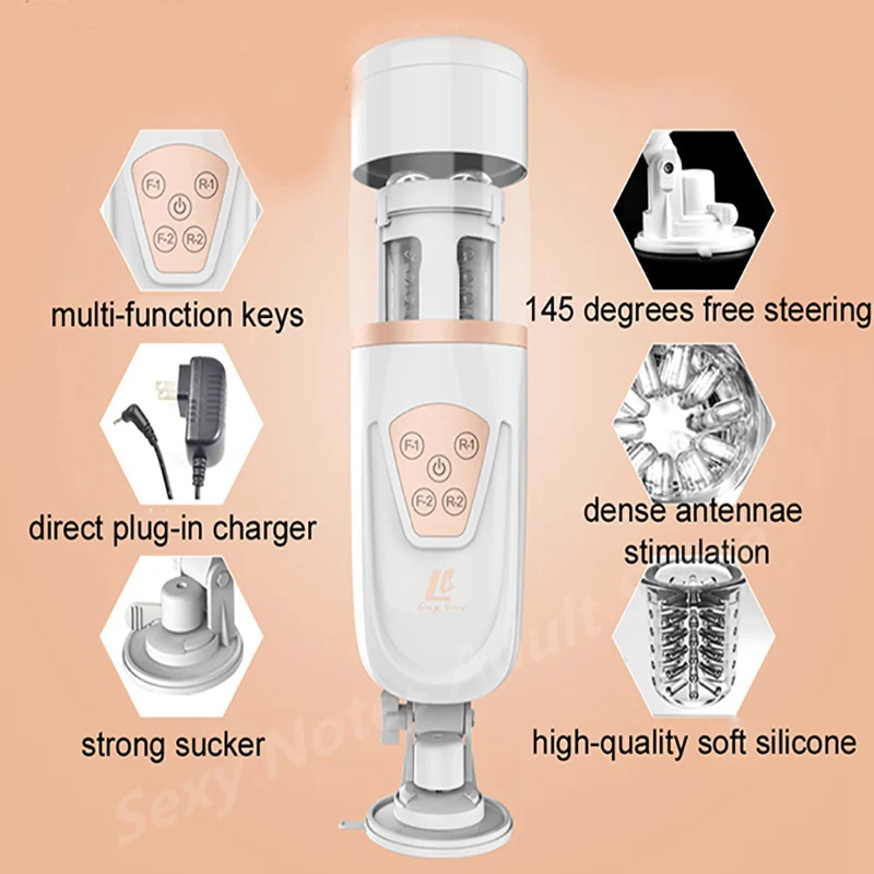 10 Frequency Vibration Oral Sex Machine 5 speed Automatic Piston Telescopic Vagina Anal Suck Male Masturbator Sex Toys for Men