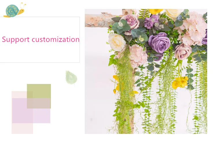 1 м свадебная АРКА реквизит искусственная Цветочная композиция Арка фон сценический T сценический дорожный гид Шелковый ряд цветов Декор украшения