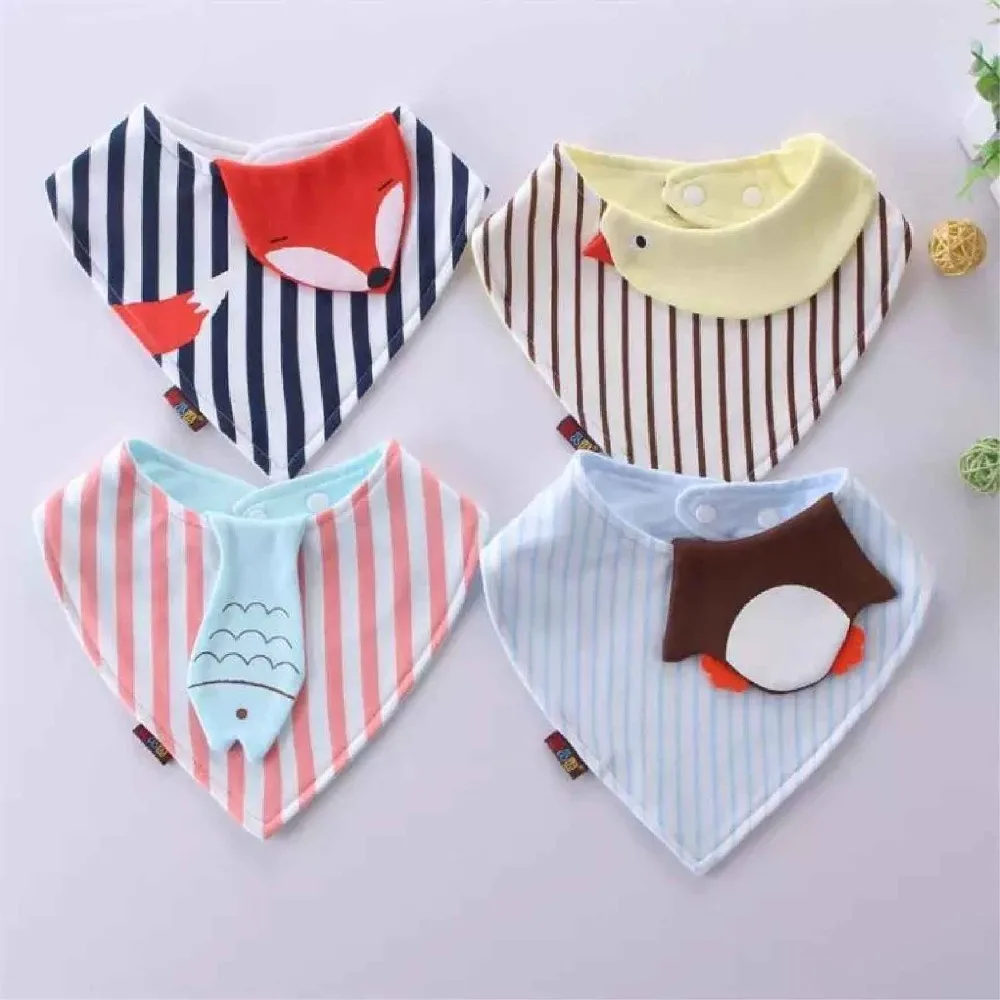 Reusable Washable Cotton Baby Bibs Burp Cloth Print Arrow Wave Triangle Adjustable Meal Bib Infant | Детская одежда и обувь