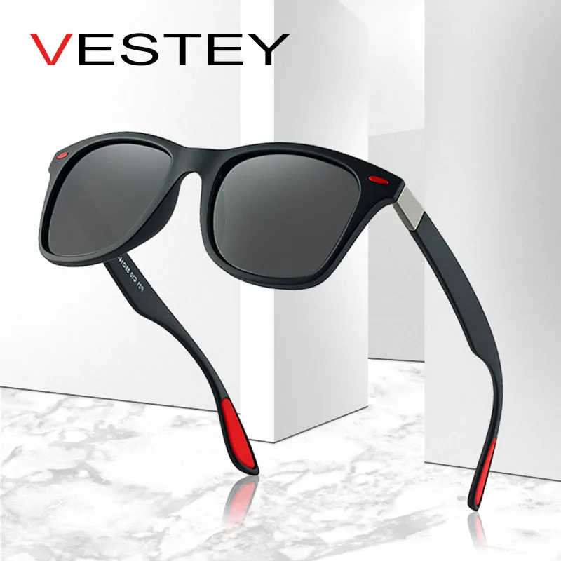 

VESTEY BRAND DESIGN 2019 Classic Polarized Sunglasses Men Women Driving Square Frame Sun Glasses Male Goggle UV400 Gafas De Sol