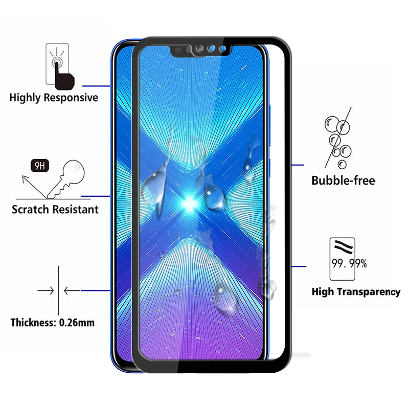 Бронированный лист для Huawei Honor 8X закаленное стекло Max 8xmax защитная пленка экрана X8