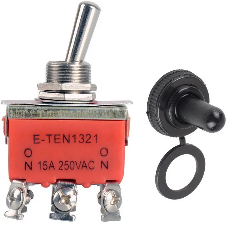 

1Pc Hot Selling 6-pin Orange DPDT DC Moto Reverse ON/OFF/ON Toggle Switch & Switch Cap VE184 P50