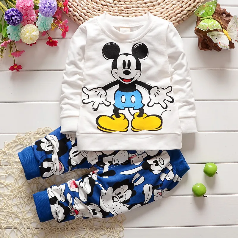 

Fashion Newborn Baby Girls Clothes Set Cartoon Long Sleeved Tops + Pants 2PCS Outfits Kids Bebes Clothing Childrens Jogging Suit