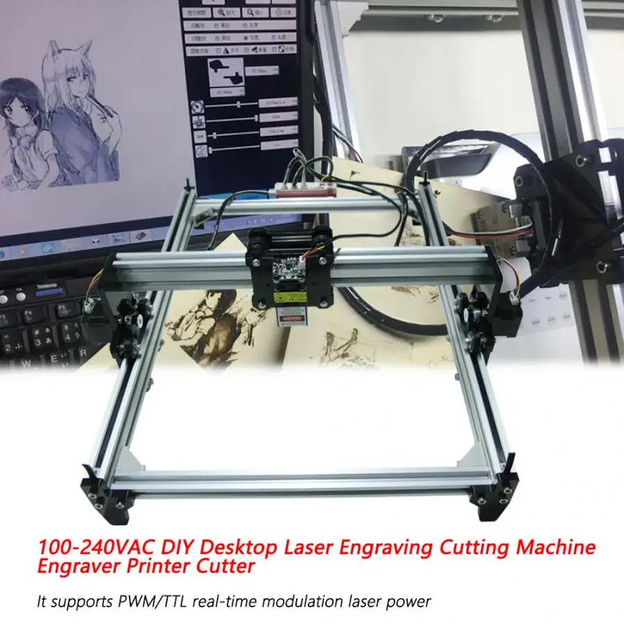 

cnc 100-240VAC DIY Desktop Laser Engraving Cutting Machine Engraver Printer Cutter cnc