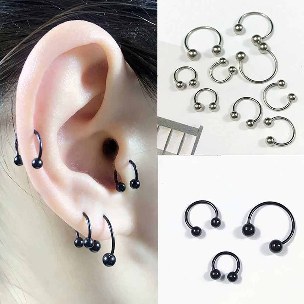 

TIANCIFBYJS 1pcs Stainless Steel Nose Ring Piercing Hoop Septum Ring Cartilage Earring Helix Ear Body Jewelry For Sexy Women men