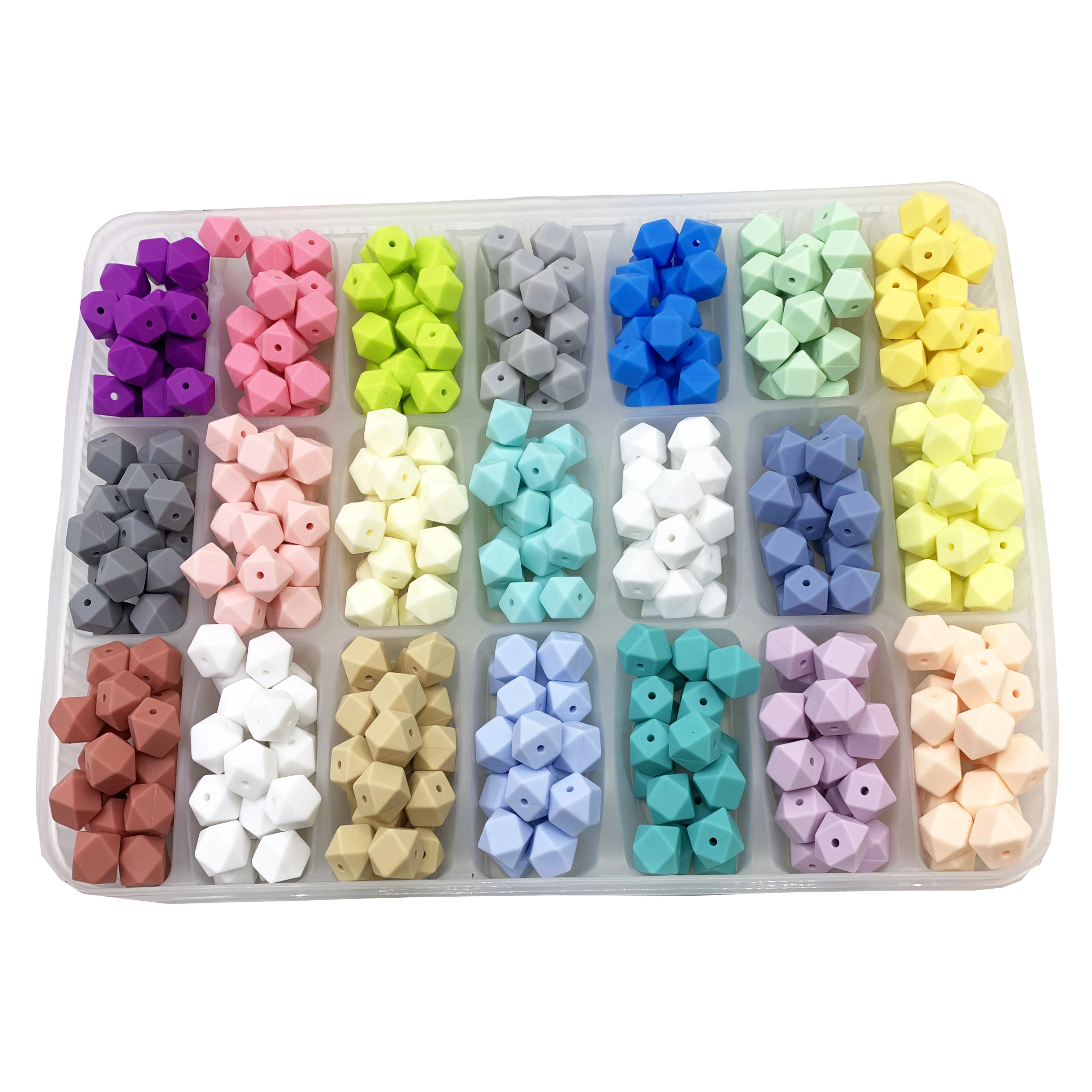 

20pcs Mini Hexagon Silicone Beads 11mm /13mm Silicone Geometric Beads BPA Free Baby Silicone Dentition For baby teether