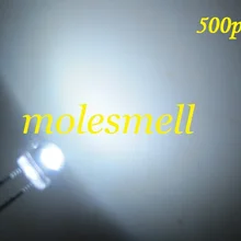 500 шт/партия! 5 мм соломенная шляпа белый светодиодный(3000mcd) 5 мм светоизлучающий диод 5 ММ strawhat белый большой/широкоугольный светодиод