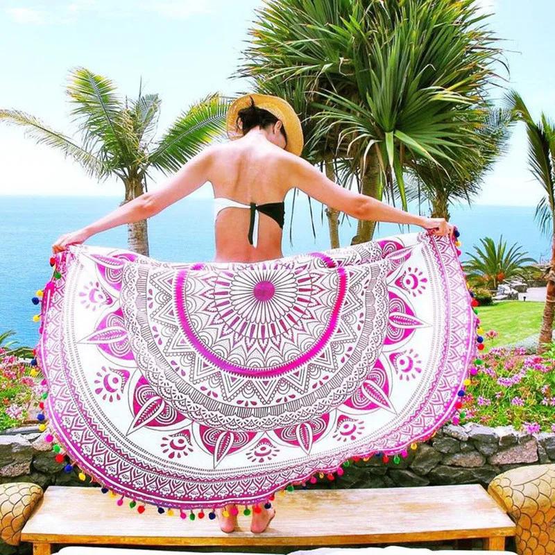 

India Tapestry With Tassels Bohemia Mandala Tapestry Wall Hanging Hippie Tapestry Beach Mat Blanket Bikini Cover Up Tippet