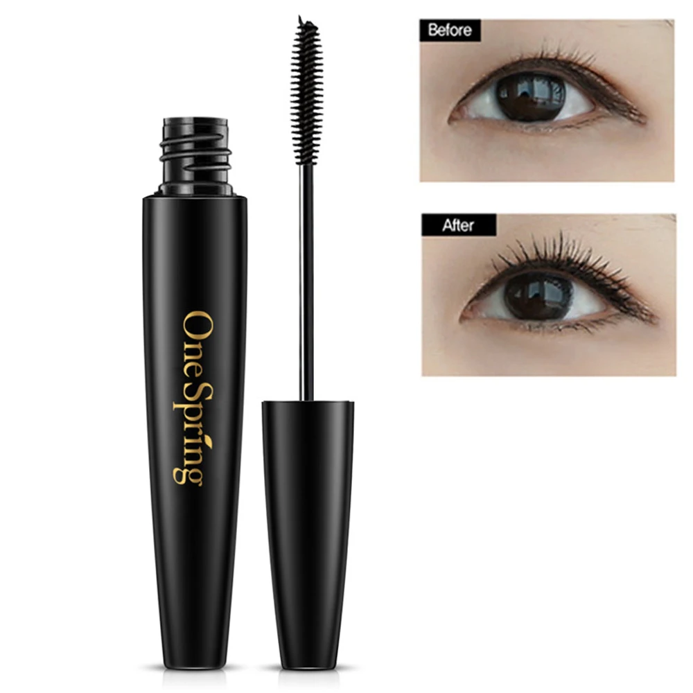 1Pc Portable Makeup Waterproof Mascara Black Ink Fiber Lashes Curl