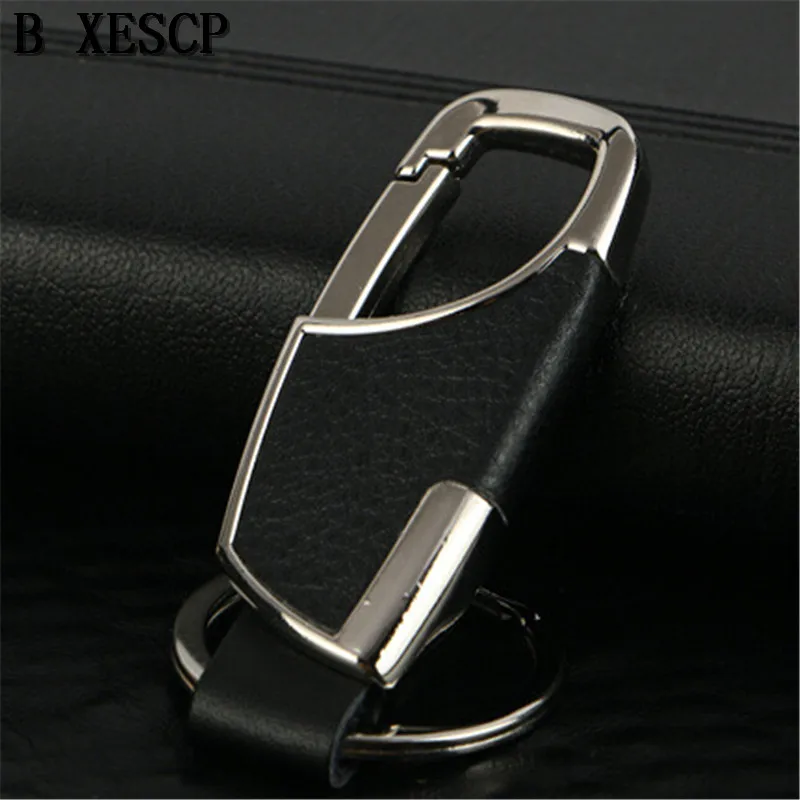 

BXESCP Hot Sell Men Keychain Male Car Keyring Genuine Leather Key Chain Man's Waist/Strap Metal Auto Key Holder Gift For Men