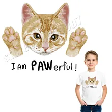 Термопереводная бумага с рисунком кота, милые железные нашивки для детей, моющаяся модная аппликация A-Level DIY персональный аксессуар для детей