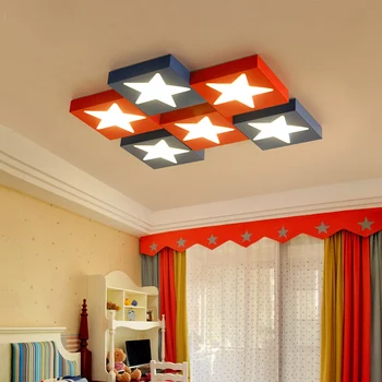 

Children lamp star LED ceiling lights cartoon creative personality bedroom boy eye square red blue ceiing lamp 1PC ZA