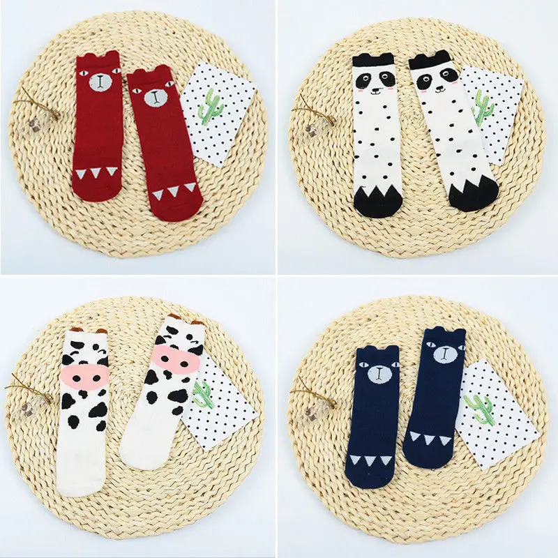 

0-6Y Newborn Baby Boy Girl Cartoon Cotton Panda Bear Socks Cow Infant Toddler Kids Soft Sock 0-6Y