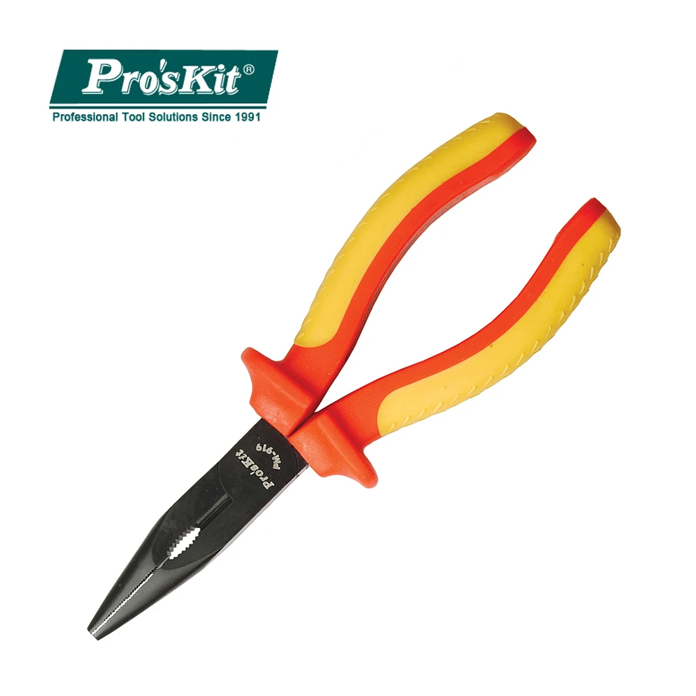 Pro'skit PM-919 Proskit VED 1000 В Изолированные плоскогубцы с длинным носиком(170 мм) кабельный резак электрика провода зачистки Многофункциональный ручной инструмент