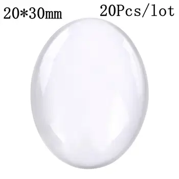 

20pcs/Lot 20x30mm Oval Glass Clear Cabochons Flat Back Jewelry Making Findings Accessories