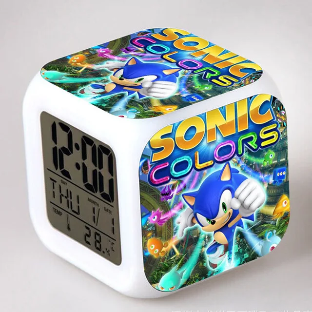 Sonic the Hedgehog светодиодный Будильник хвосты Miles Prower часы reloj despertador цифровые часы Dr. Robotnik horloge digitale Saat - Цвет: Серый