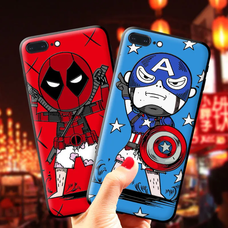 

Superhero Case For iphone X XS Max XR 7 8 Plus 6 S Plus Case Marvel Avengers Superman Silicone Phone Case For iphone 7