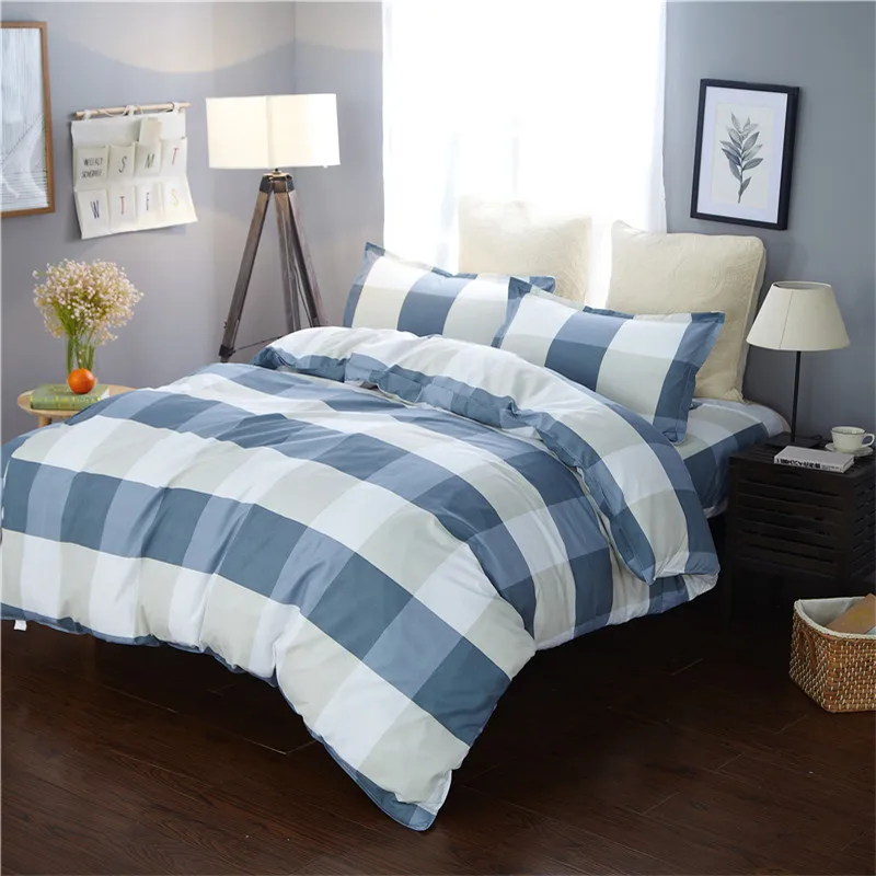 

Plaid Pattern Is Small And Clear Duvet Cover Set Polyester Bedding Set 1pc Duvet Cover And Bed Sheet And 2pcs Pillowcases Set